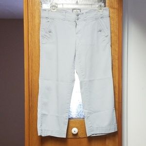 AE grayish blue cotton capri's